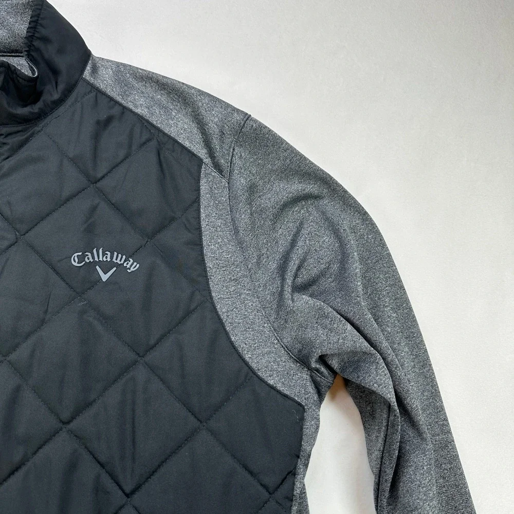 Callaway Golf‎ Weather Series Quilted Full Zip Jacket Mens Medium Gray Black